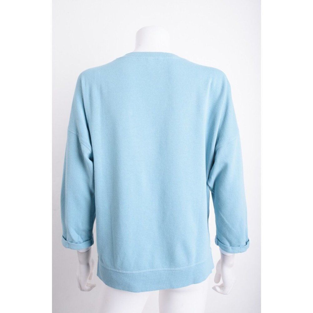 Victorias Secret Womens Sweatshirt Blue White Sequin Spellout Logo M Medium - Picture 5 of 6